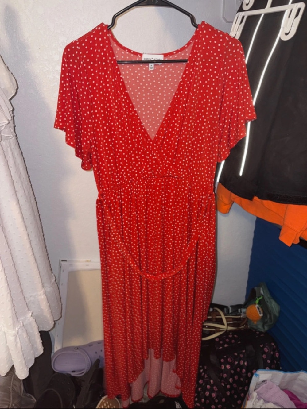 Red Polka Dot Maxi Dress - Gibson Latimer